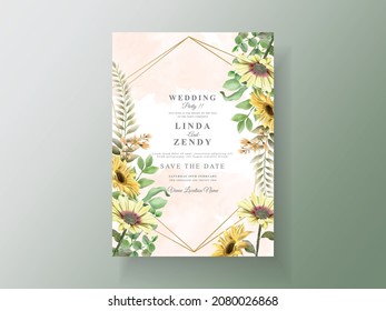 Floral tropical wedding invitation cards
