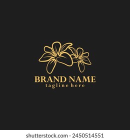 floral tulip minimalist luxury logo design vector