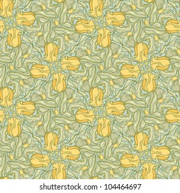 Floral tulip seamless pattern-model for design of gift packs, patterns fabric, wallpaper, web sites, etc.