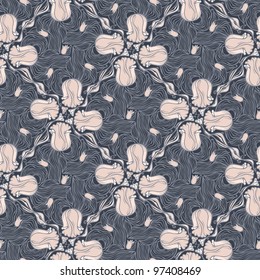 Floral tulip seamless pattern-model for design of gift packs, patterns fabric, wallpaper, web sites, etc.