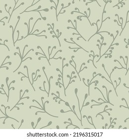 Floral twig seamless pattern. Decorative vector illustration. Textile design print. Fashion endless background