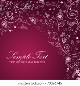 Floral twirl postcard