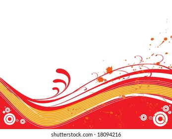 Floral two-color background, vector illustration