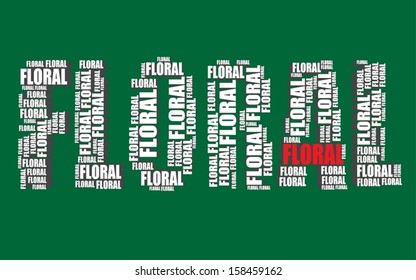 floral typography 3d text word art vector illustration word cloud floral