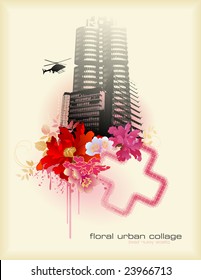 floral urban collage