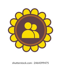 Ilustración vectorial de ícono plano de grupo de usuarios floral