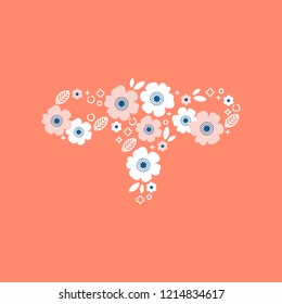 Floral Uterus. Woman Reproductive Health. Art Print. Vector Illustration