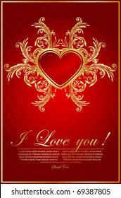 floral valentine card