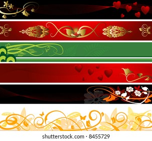 Floral and valentines ornament for background