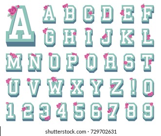 Floral Varsity University Collegiate Decorative Font Letters