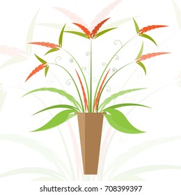 floral in vase vector illustration on white