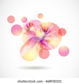 Floral vector abstract background. Colorful flowers and leafs. Eps 10