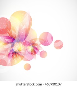 Floral vector abstract background. Colorful flowers and leafs. Eps 10