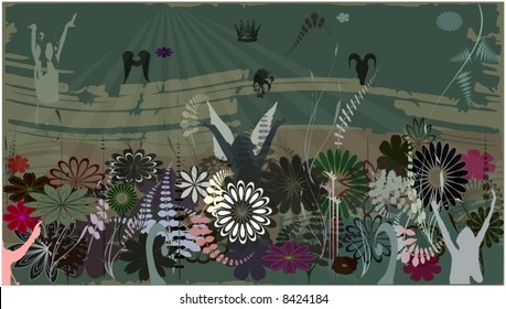 A floral vector art.