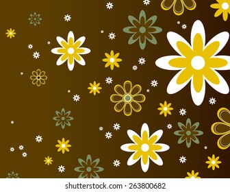 Floral Vector Background. Abstract Flowers.