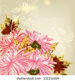 Floral vector background with aster flowers for designvv