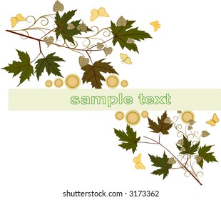 Floral vector background with banner