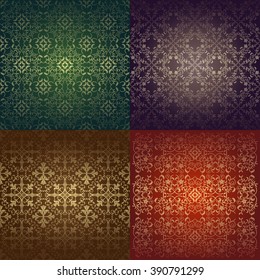 Floral vector background baroque design set 