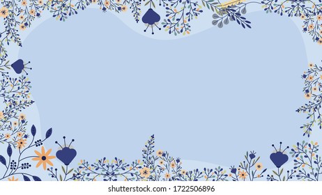 floral vector background blue illustration