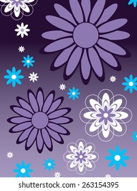 Floral Vector Background. Bright Flowers.