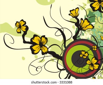 Floral vector background. Check my portfolio for many more of this series as well as thousands of similar and other great vector items.