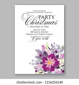 Floral vector background for christmas party invitation wedding invitation bridal shower baby shower christening baptism birthday card anniversary poinsettia for winter holiday wreath