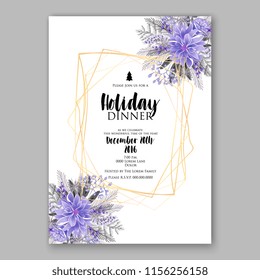 Floral vector background for christmas party invitation wedding invitation bridal shower baby shower christening baptism birthday card anniversary poinsettia for winter holiday wreath