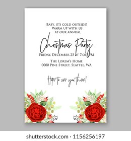 Floral vector background for christmas party invitation wedding invitation bridal shower baby shower christening baptism birthday card anniversary poinsettia for winter holiday wreath