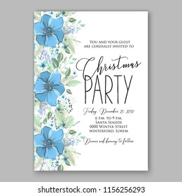 Floral vector background for christmas party invitation wedding invitation bridal shower baby shower christening baptism birthday card anniversary poinsettia for winter holiday wreath