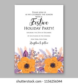 Floral vector background for christmas party invitation wedding invitation bridal shower baby shower christening baptism birthday card anniversary poinsettia for winter holiday wreath