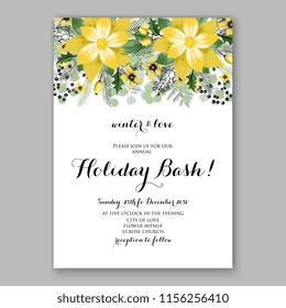 Floral vector background for christmas party invitation wedding invitation bridal shower baby shower christening baptism birthday card anniversary poinsettia for winter holiday wreath