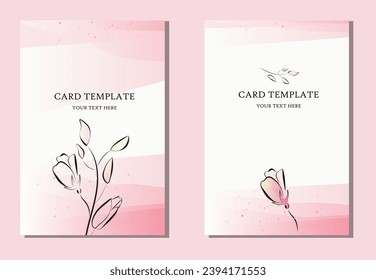 Fondo vectorial floral, rosa delicada sobre un fondo acuarela. Plantilla para tarjeta de feliz cumpleaños, saludos, tarjetas de felicitación, rosas, marca, invitaciones, fiestas. Tarjetas de invitación de boda. Auto floral