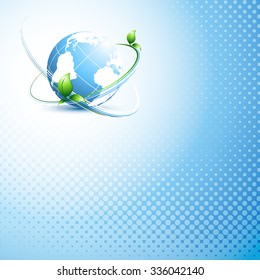 floral vector background with globe and copy space. Eps10