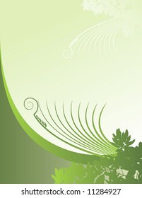A floral vector background in greens