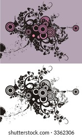 Floral vector background in grunge style. Check my portfolio for many more of this series as well as thousands of similar and other great vector items.