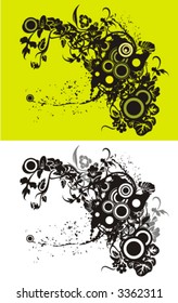 Floral vector background in grunge style. Check my portfolio for many more of this series as well as thousands of similar and other great vector items.