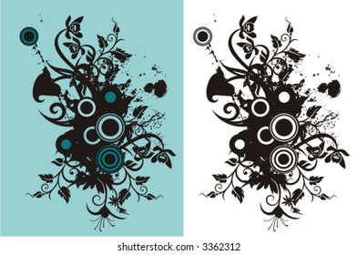 Blumenvektorhintergrund im Grunge-Stil. Sehen Sie sich mein Portfolio für viele weitere dieser Serie sowie Tausende von ähnlichen und anderen großartigen Vektorgrafiken an.