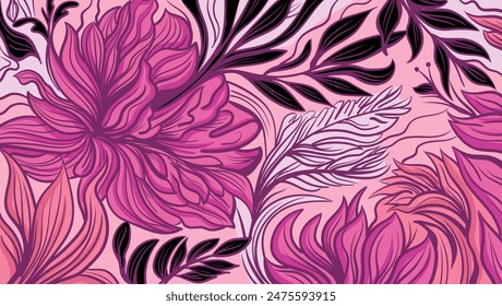 Fondo de Vector floral. Ilustración vectorial dibujada a mano. 