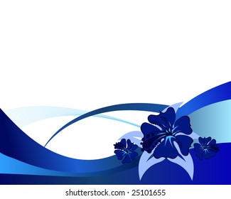 Floral vector background with leaves and flowers