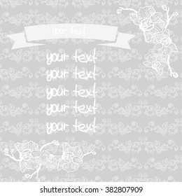 Floral vector background Orchids wreath