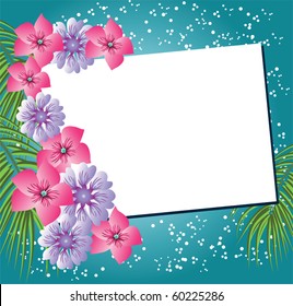 Floral vector background with paper