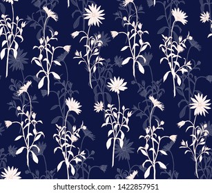 Floral vector background seamless pattern with separate elements that can be used for invitation, card, layout, website, etc.