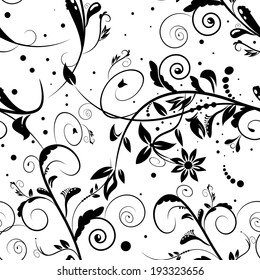 Floral vector background, seamless pattern.