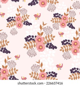 Floral vector background (seamless pattern)