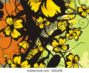 Serie de fondo del vector floral. Compruebe mi portafolio para muchos más de esta serie así como miles de artículos vectoriales similares y otros grandes.