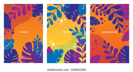 Floral Vector Background - Set of 3