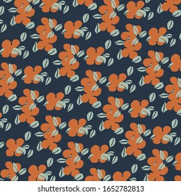 Floral vector background for textiles. Fashionable pattern in small flowers. 