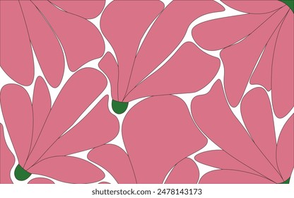 Fondo de Vector floral en estilo Abstractas de moda. Abstractas verano Flores de fondo. Fondo floral trippy dibujado a mano del garabato para el diseño de la pared del Anuncio del Web. Trazo editable.