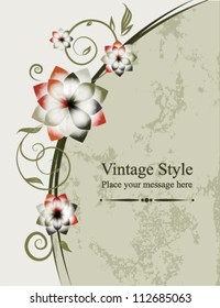 Floral vector background. Vintage frame, element for design.