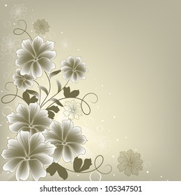 Floral vector background, wedding card or invitation with abstract floral background.